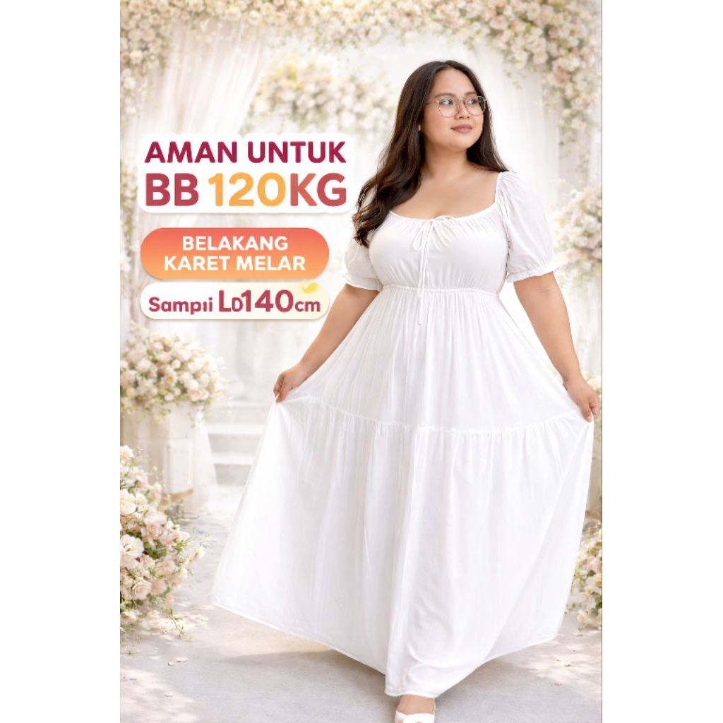 Goddess Bali Seline Long Dress | Dres Panjang Wanita | Dress Pantai Jumbo Dan Adem | Dress Sabrina J