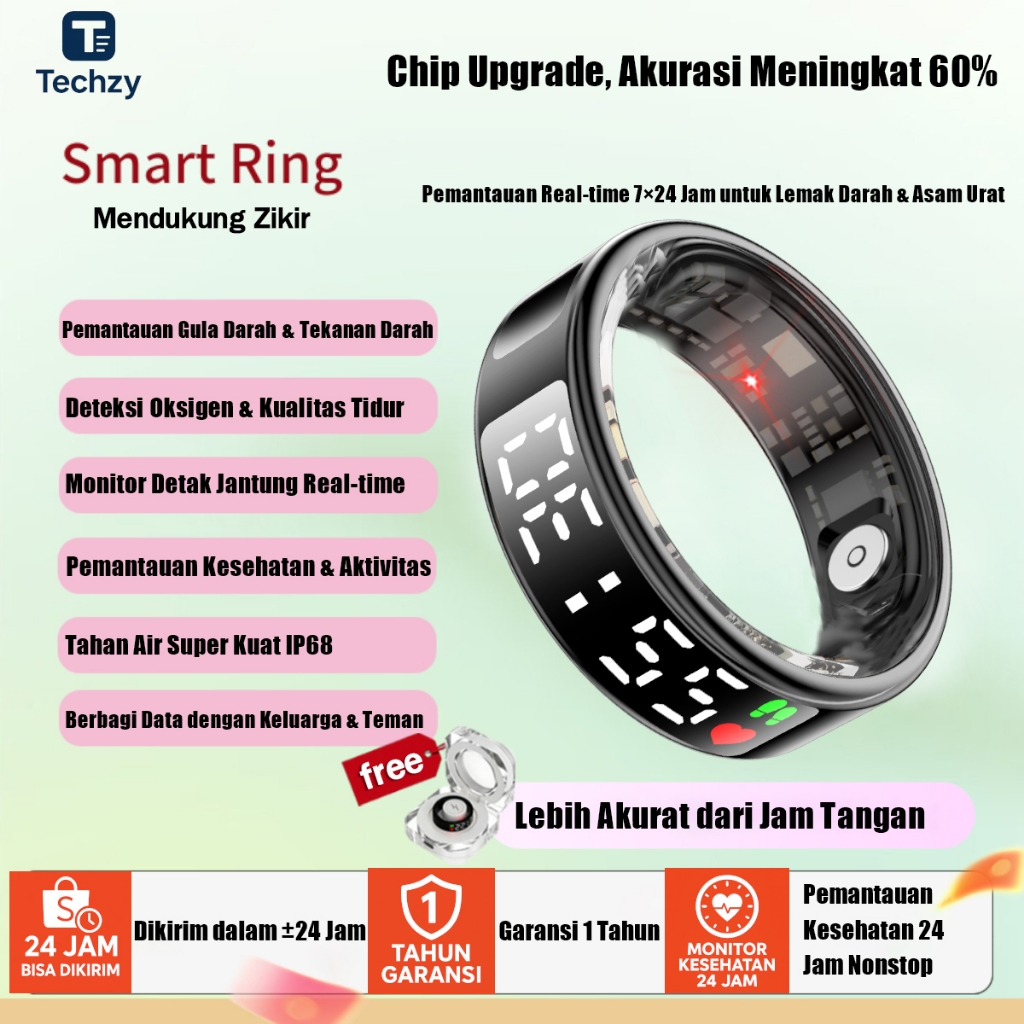 Promo Terbaru Smart Ring For Men Women Health Tracker Bluetooth Smart Ring Cincin Dzikr Heart Rate