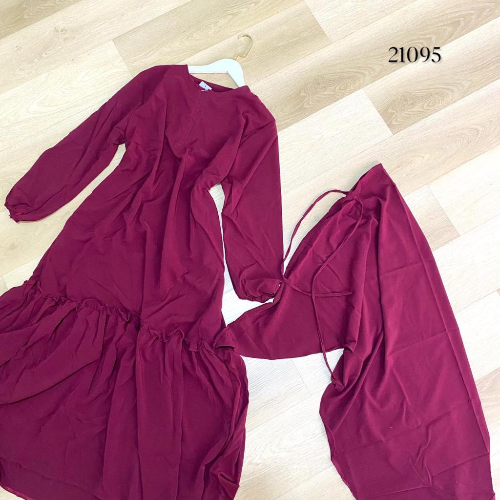 522235 - 21095 LONG MAXI BERGO SHELLA POLOS SLETING DEPAN BUSUI JILBAB SORONG GAMIS POLOS BASIC TANG