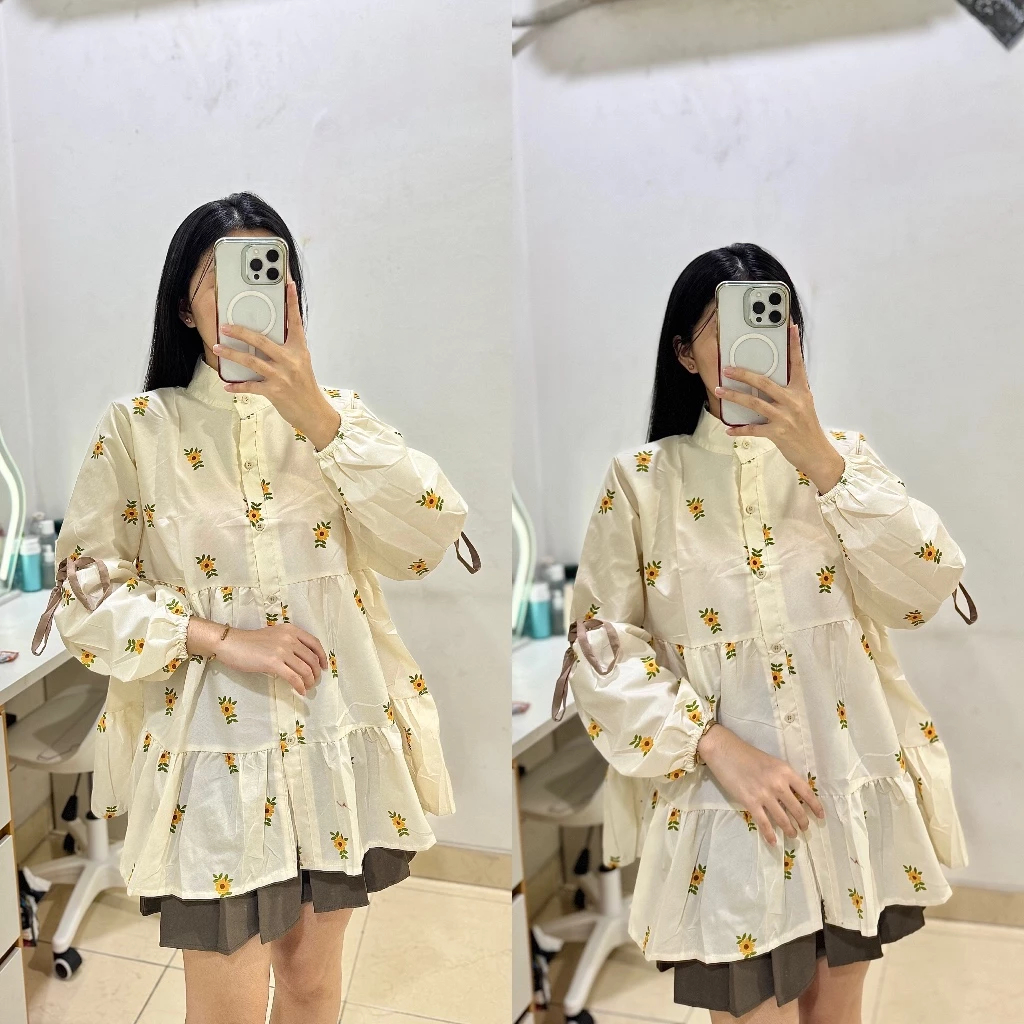 ANB - ZJD YUBIE BLOUSE / BLOUSE MOTIF MODEL KEKINIAN / BLOUSE WANITA BAJU WANITA MODEL KEKINIAN / MA