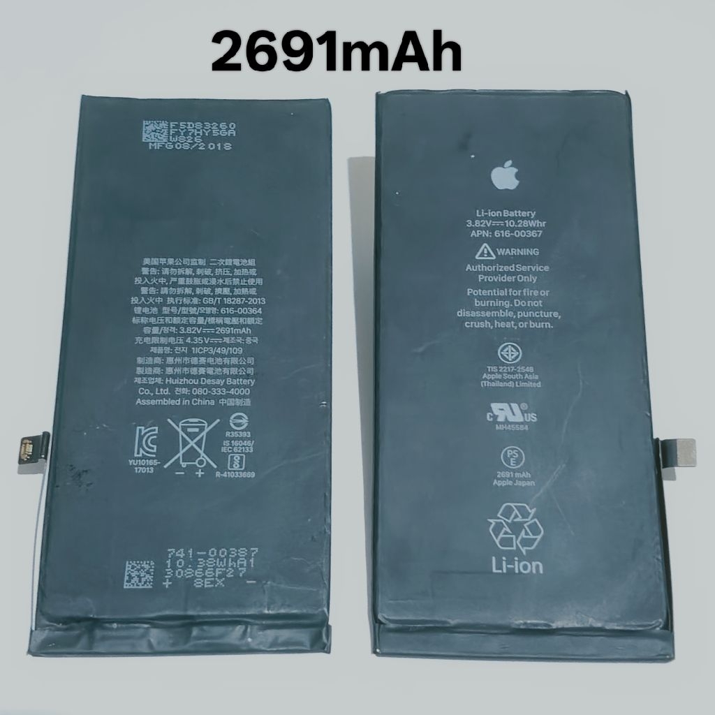Baterai IP IPH Iphone Copotan Second 6plus 8plus Xs 2915mAh 2642mAh 2691mAh