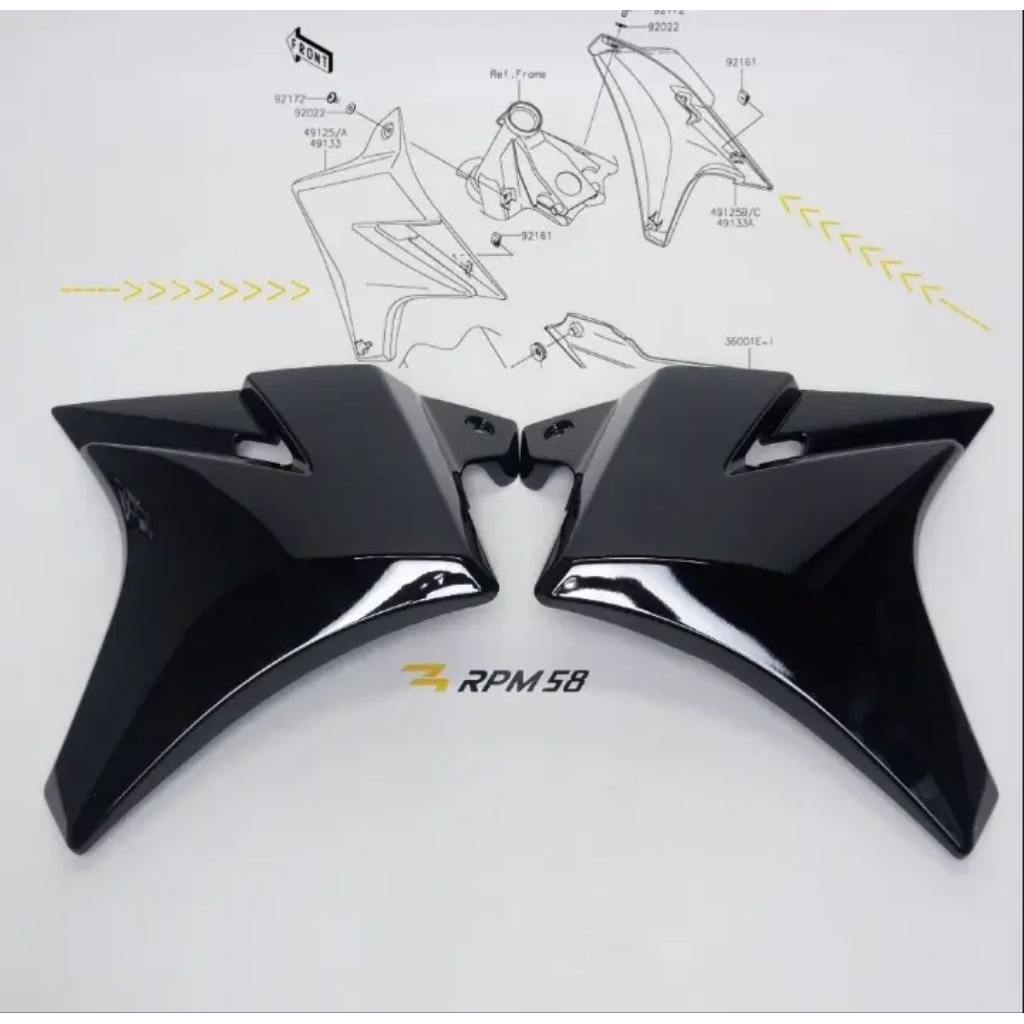 SAYAPAN DEPAN TAMENG NINJA SS NINJA R COVER RADIATOR SAYAP NINJA R NINJA SS BAHAN ABS