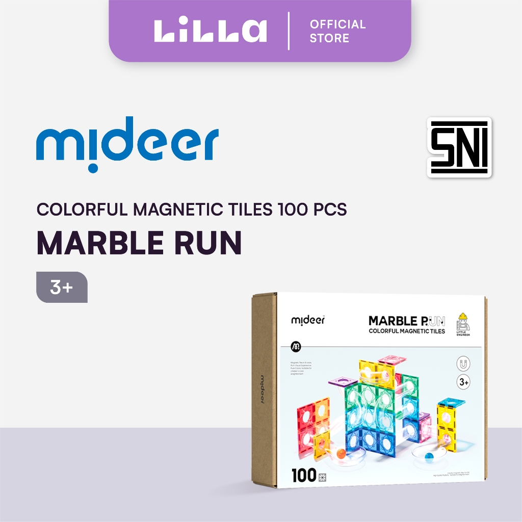 Mideer Colorful Magnetic Tiles 100pcs - Marble Run