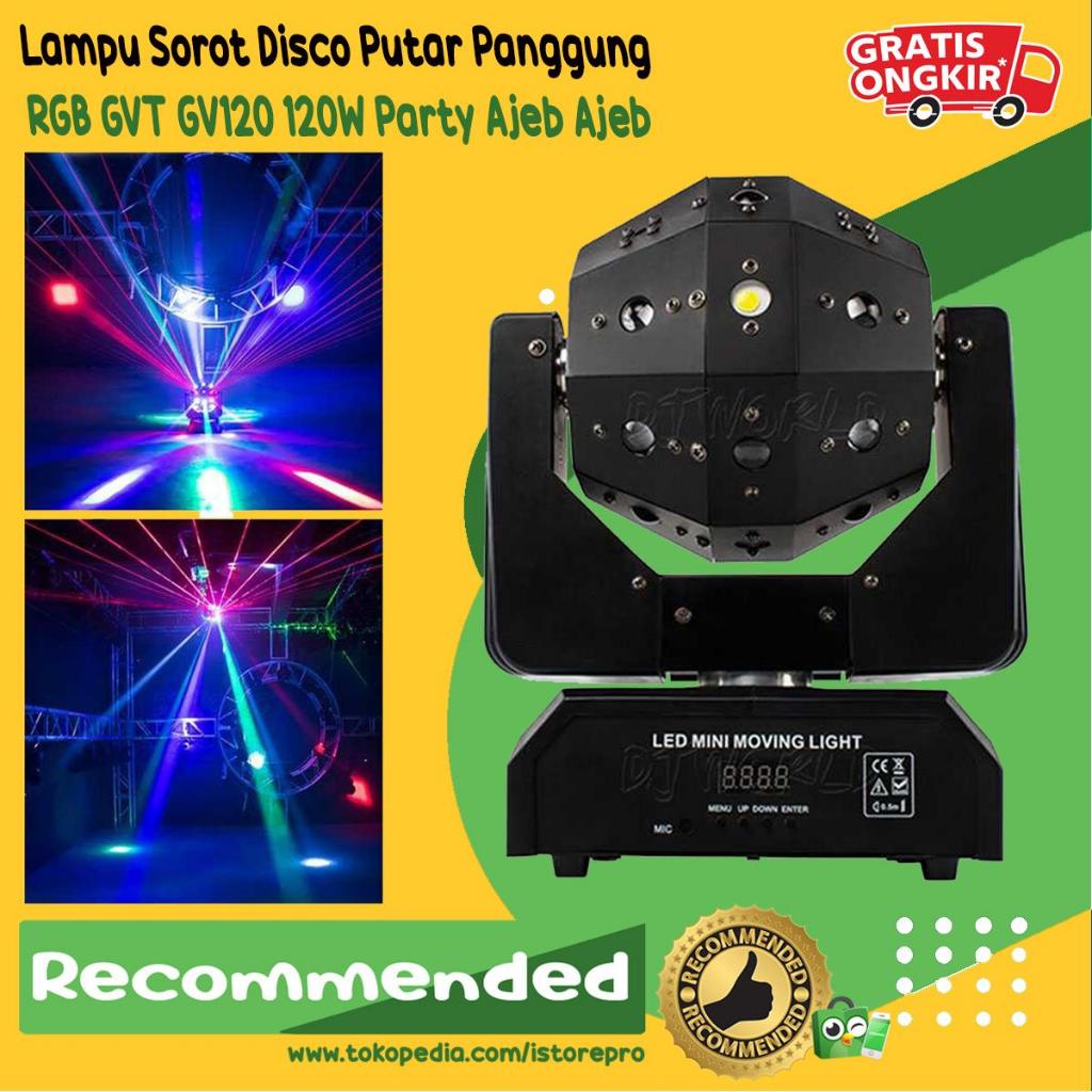 Lampu Sorot Disco Putar Panggung RGB GVT GV120 120W Party Ajeb Ajeb