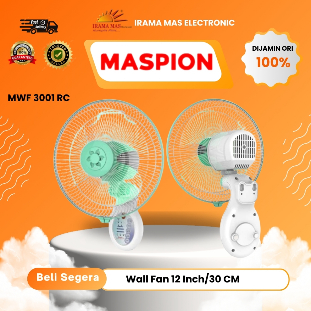 Kipas Angin Dinding Remote MASPION MWF 3001 RC