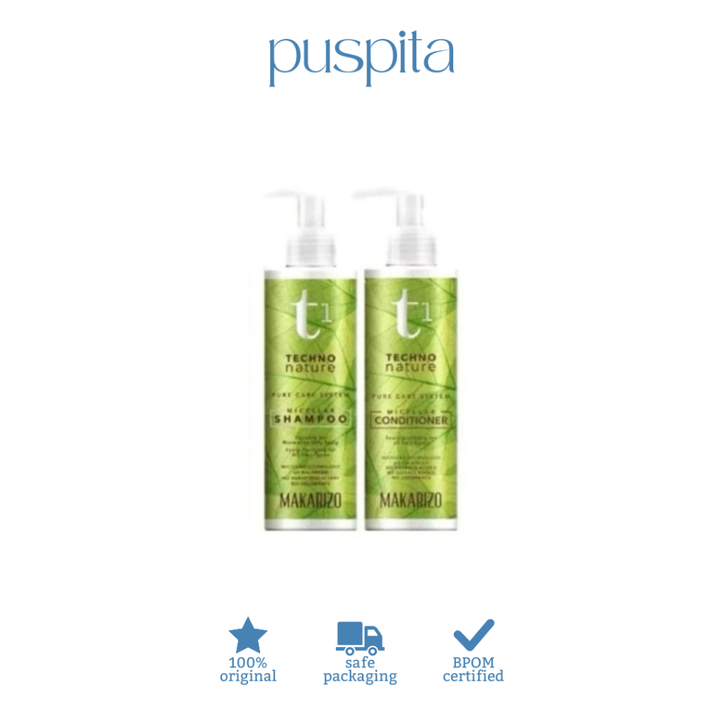 PUSPITA - Makarizo t1 Techno Nature Micellar Shampoo l Techno Nature Micellar Conditioner 180ml