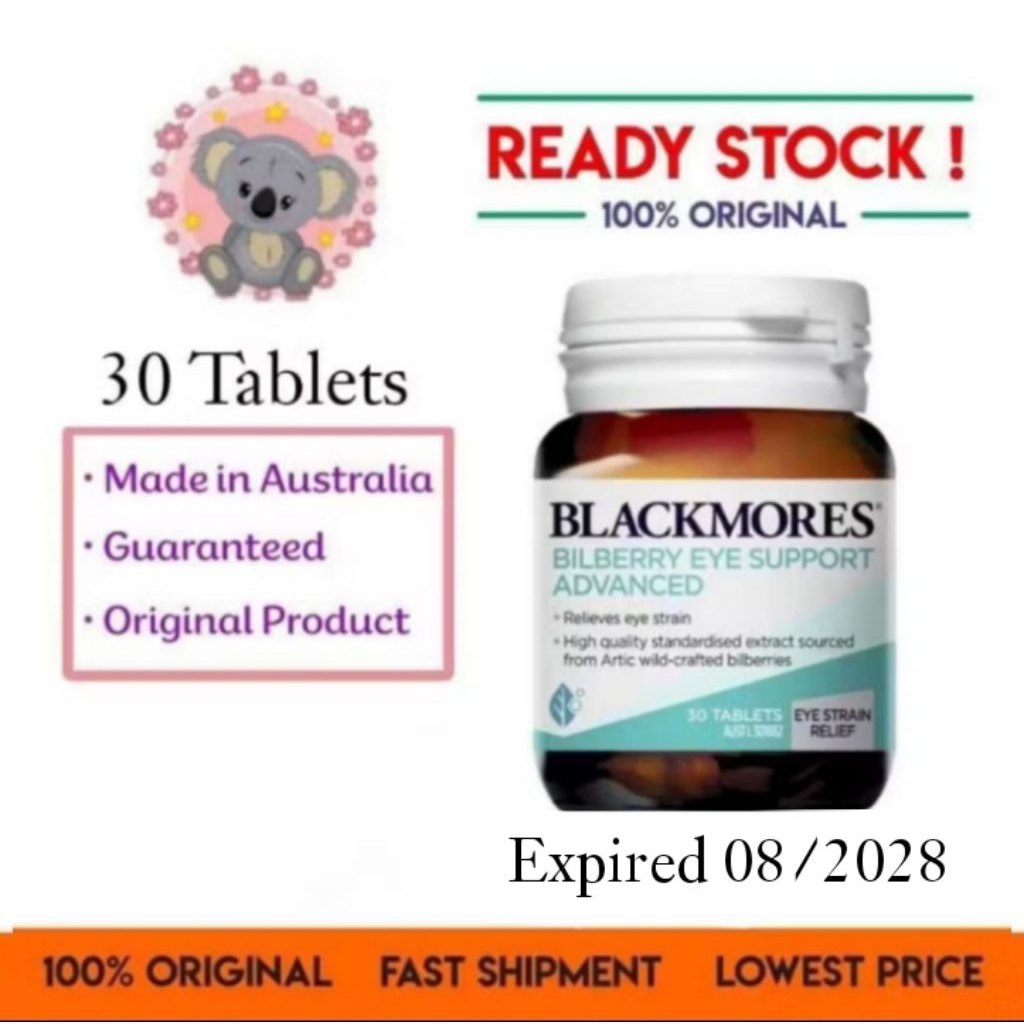 Blackmores bilberry eye support advanced vitamin A 30 tablets