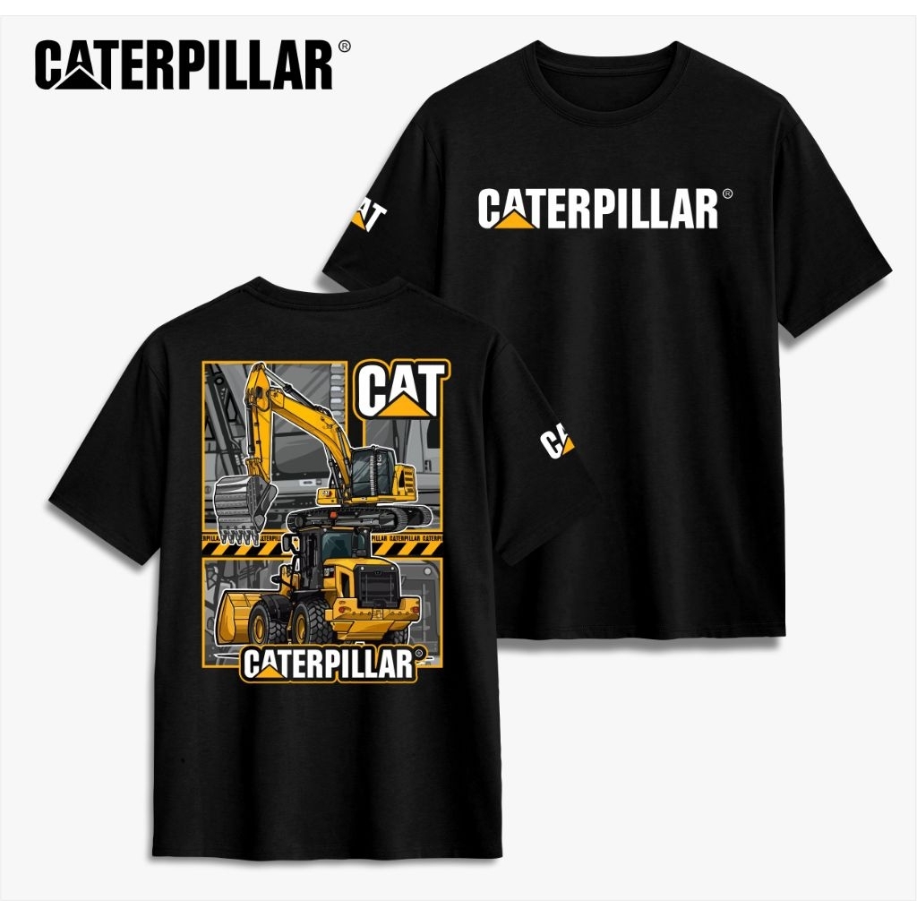 Kaos Caterpillar CAT Excavator Baju Operator Alat Berat Atasan Pria Katun combed 24s