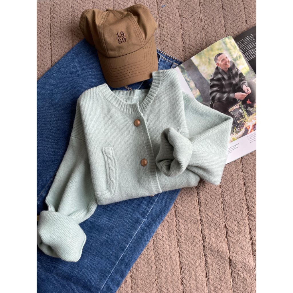 Cardigan Wanita Import Korean Style – Cardy Rajut Putih Premium