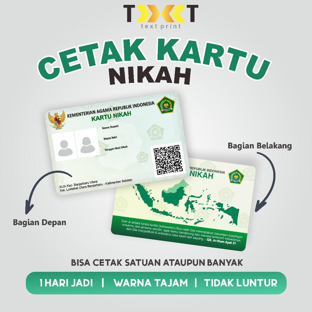 KARTU WEDDING NIKAH BAHAN PVC TEBAL