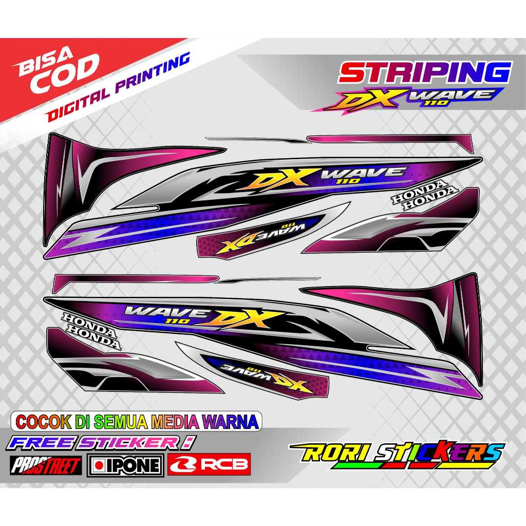 STRIPING VARIASI HONDA DX WAVE 110 / STICKER LIST VARIASI MOTOR HONDA DX WAVE 110