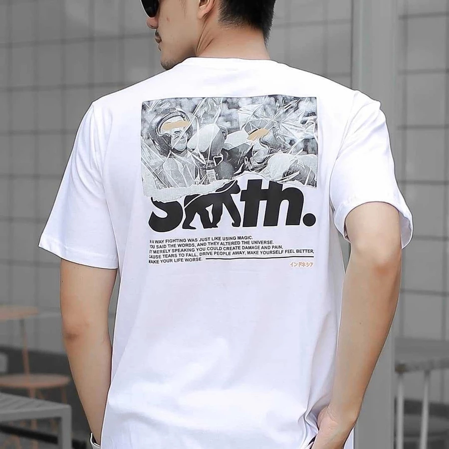 T-SHIRT SMITH NF WHITE - HOUSE OF SMITH KAOS PUTIH PREMIUM HIGHT QUALITY/BAJU KAOS PRIA CASUAL SMITH