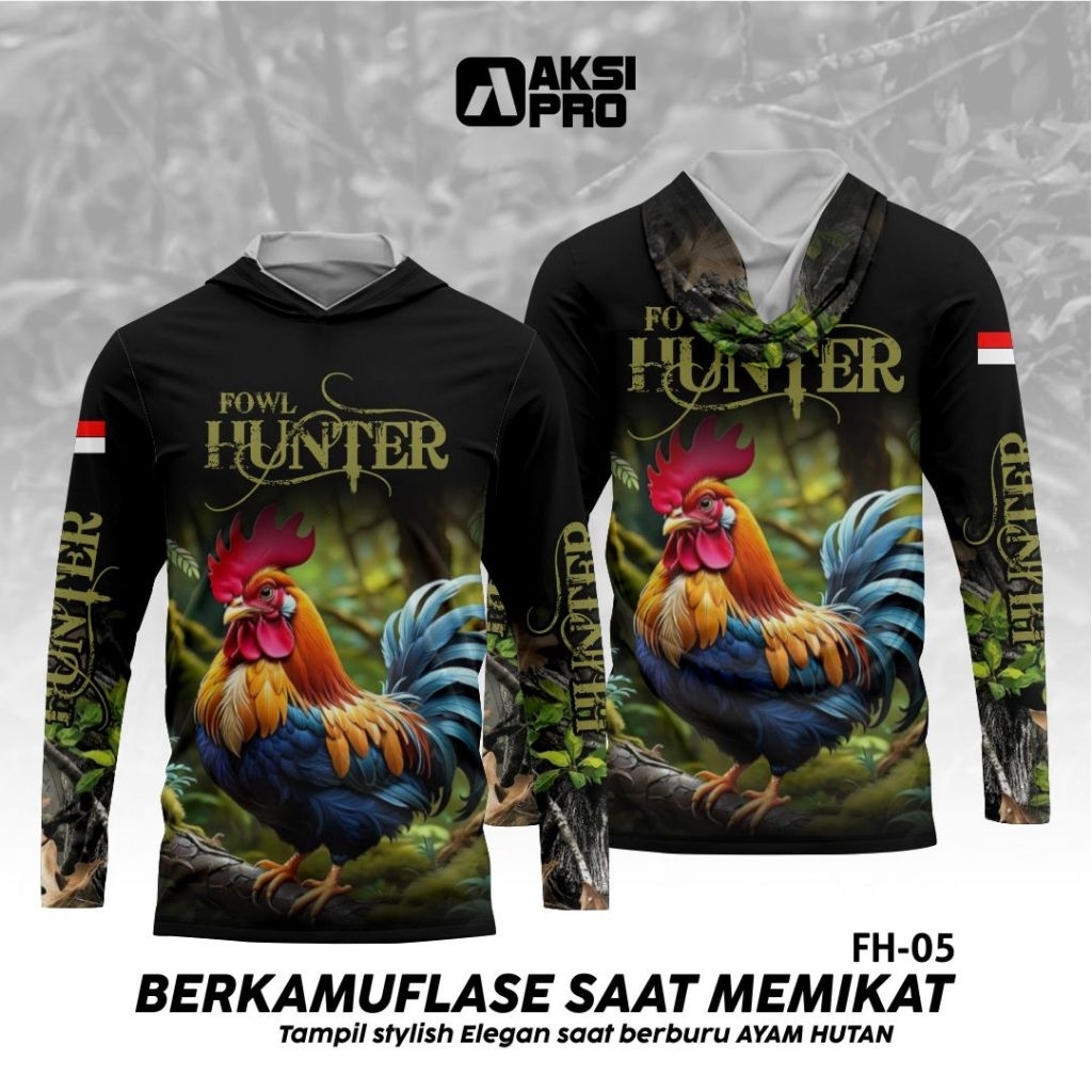 BAJU CAMO PIKAT AYAM HUTAN bisa tambah logo & Nama komunitas