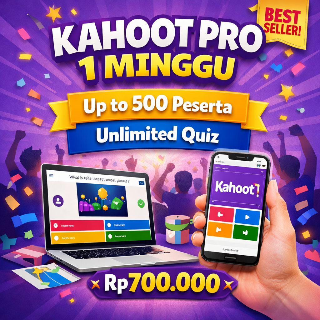 Kahoot Pro 1 Minggu (Up to 500 Peserta) – Unlimited Quiz