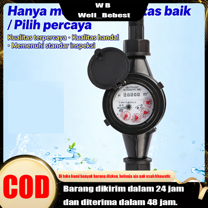 Meteran Air 1/2 Inch PVC Hitam IMD / Meteran PAM / Meteran Air Plastik