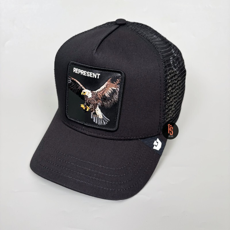 TOPI ORIGINAL GOORIN BROS TRUCKER TONAL REPRESENT EAGLE BLACK