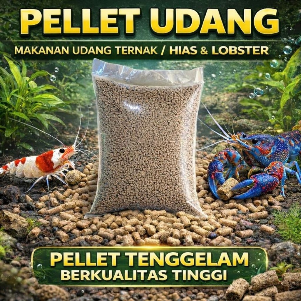PELLET UDANG 1 KG - Pelet Udang Pelet Lobster Hias Udang Hias PELET TENGGELAM Aquascape Ternak Udang
