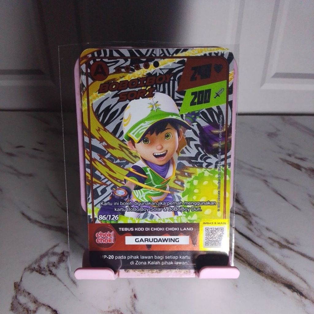 Kartu Boboiboy Choki Choki | SORI