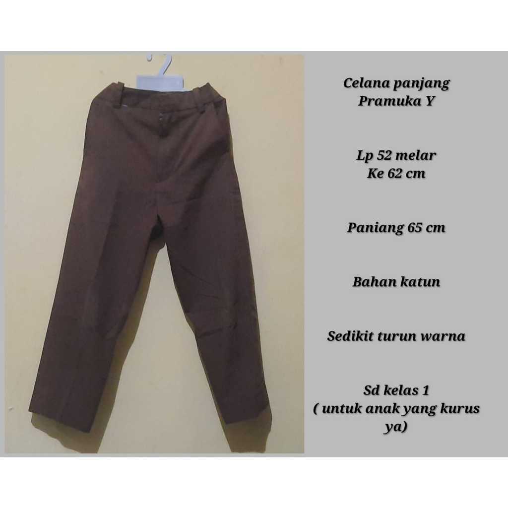 Celana panjang pramuka prelove seragam sekolah anak laki laki bawahan murah meriah