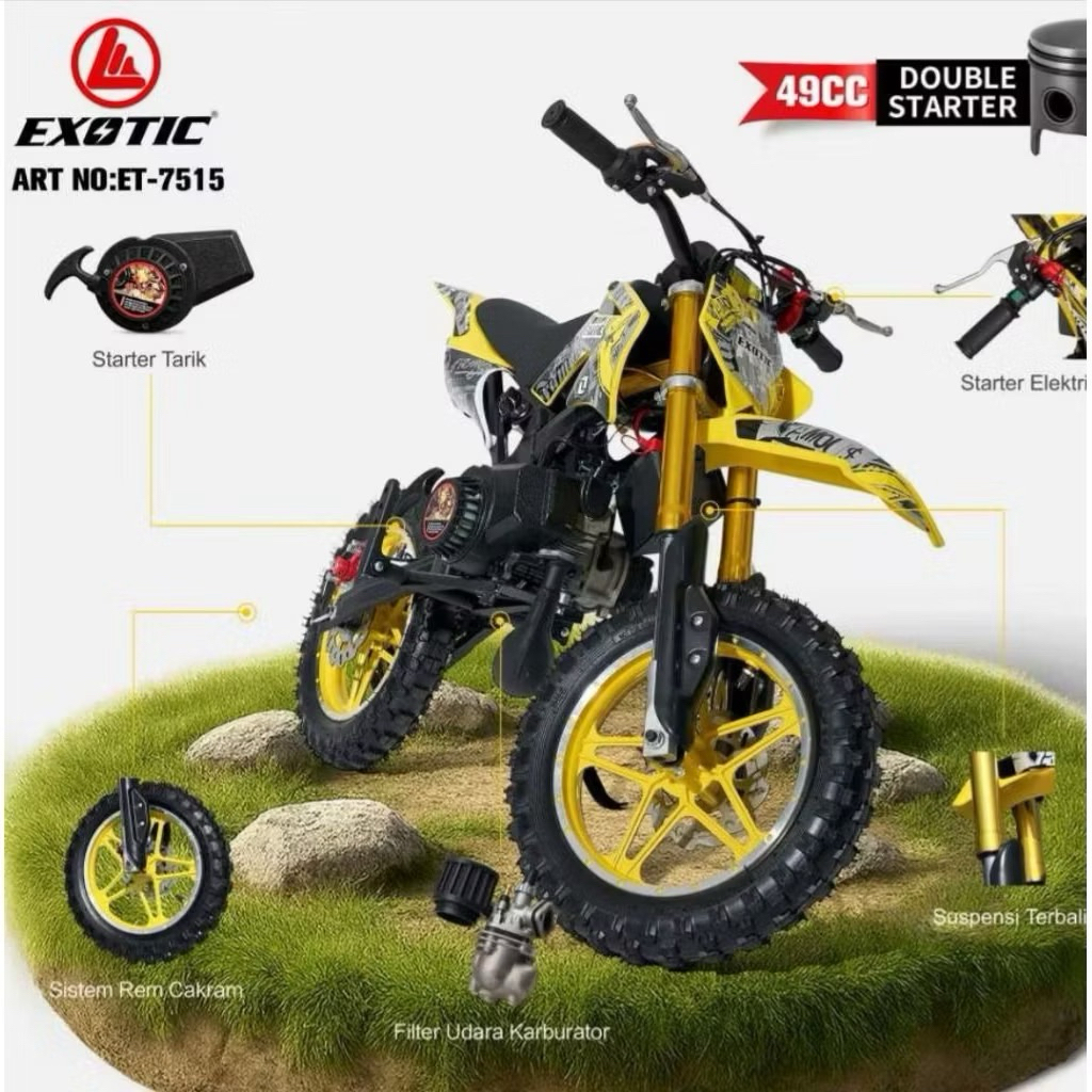 Motor Trail Anak Exotic ET 7505 Motor Trill moto Cross bensin