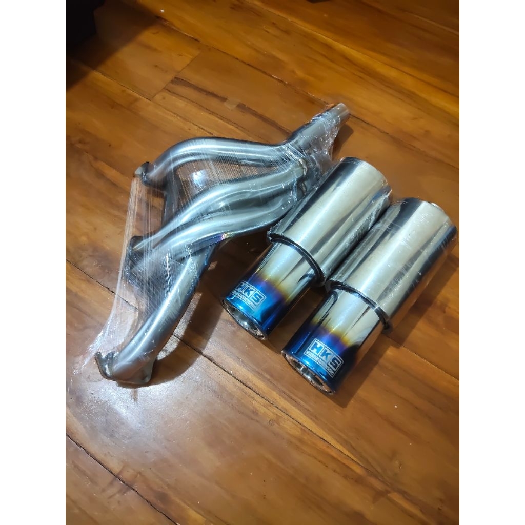 knalpot kijang super grand 4k 5k 7k tipe suara stereo pincang 1set header 432