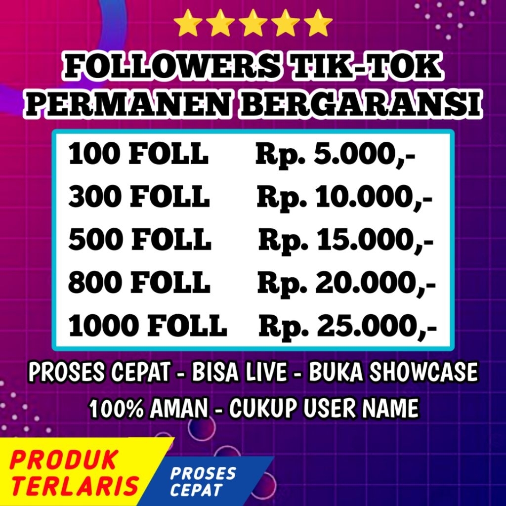 Followers TikTok Murah Real Akun Aktif Dengan Postingan