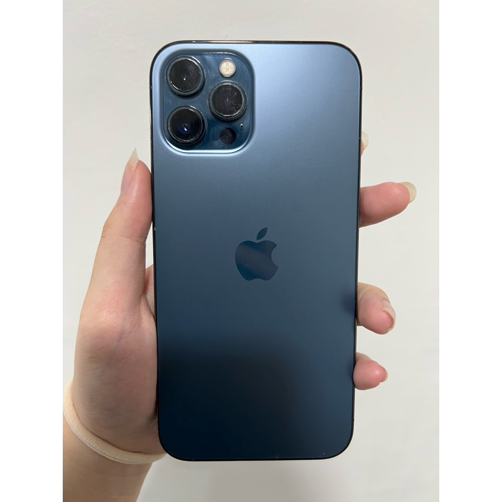 Jual Cepat iPhone 12 PRO MAX Second Mulus Lengkap Box Fullset 128GB Warna Pacific Blue