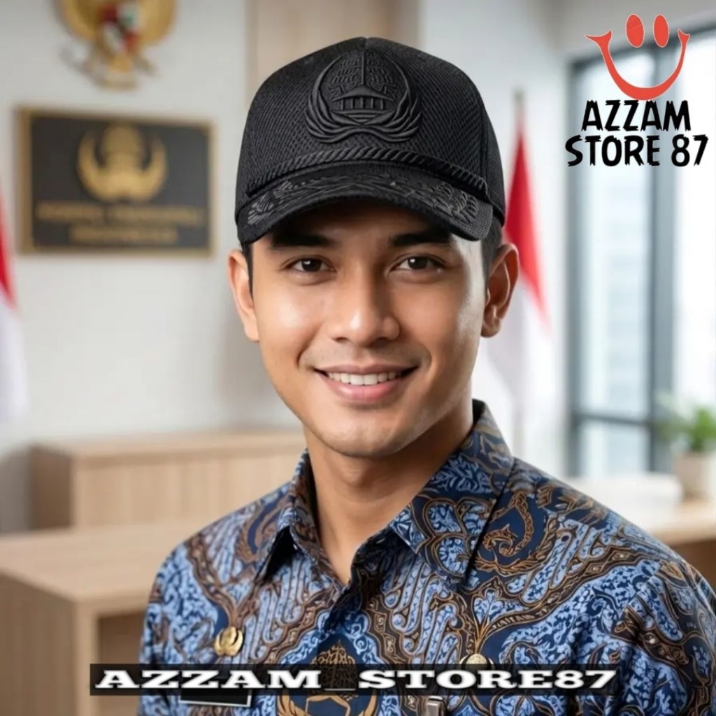Topi Jaring Double Mesh Korpri Asn Golongan 4 Bordir Pati Full Hitam Black OPD Baseball Caps Tactica