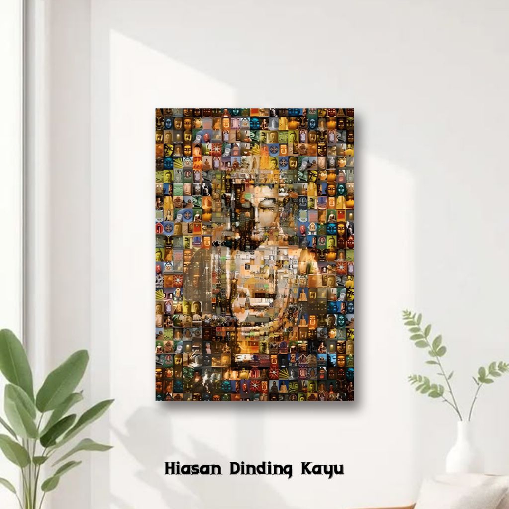 Lokala - HIASAN DINDING BUDDHA GAUTAMA / PAJANGAN DEKORASI DINDING BUDDHA / LUKISAN BUDDHA BD002C ES