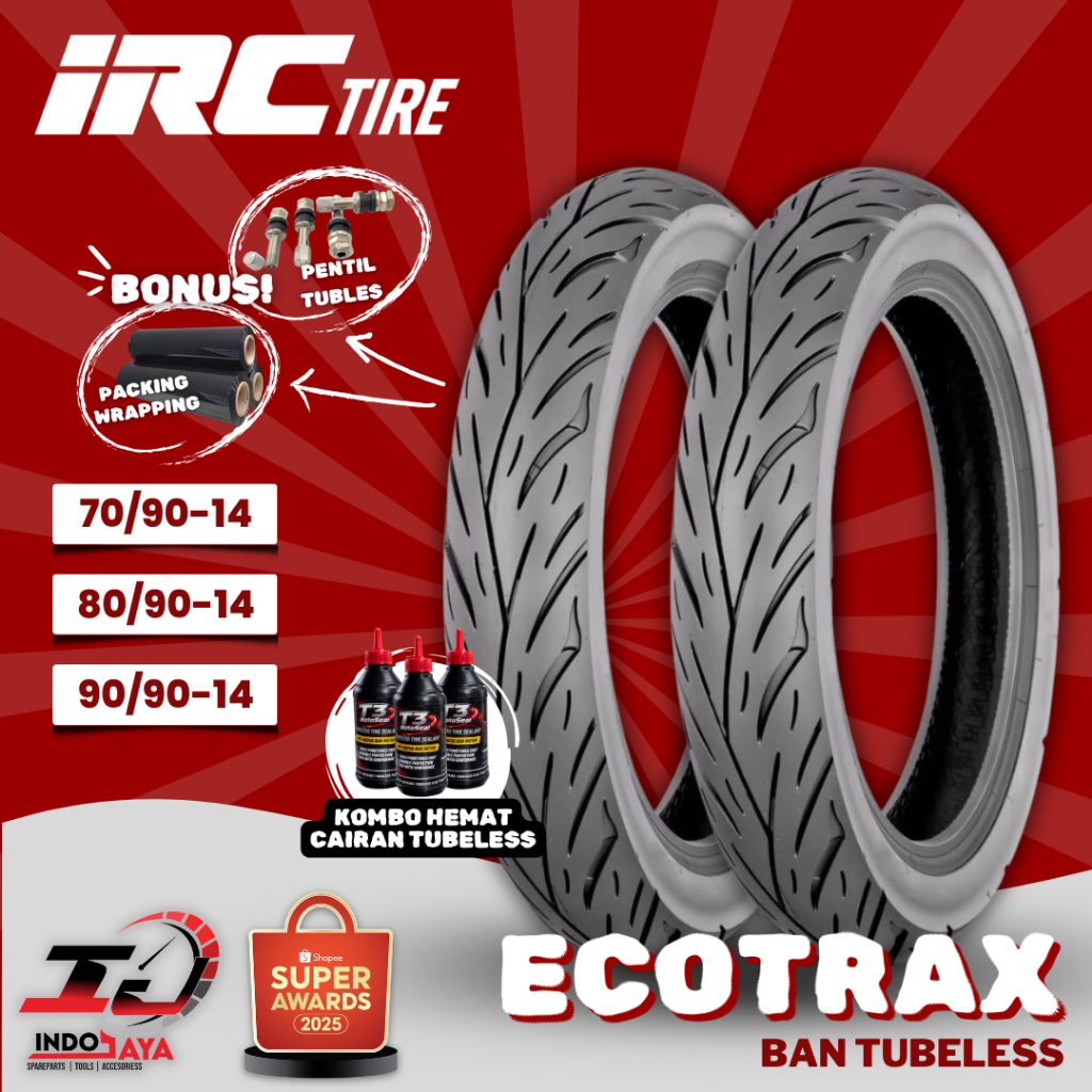 [READY COD] BAN LUAR TUBELESS IRC ECOTRAX NR96 (70/90-14 - 80/90-14 - 90/90-14) BAN MATIC DEPAN BELA