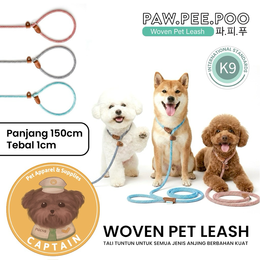 DOG SLIP LEASH PAWPEEPOO TALI TUNTUN ANJING TALI HEWAN PELIHARAAN POODLE BICHON POMERANIAN SAMOYED C