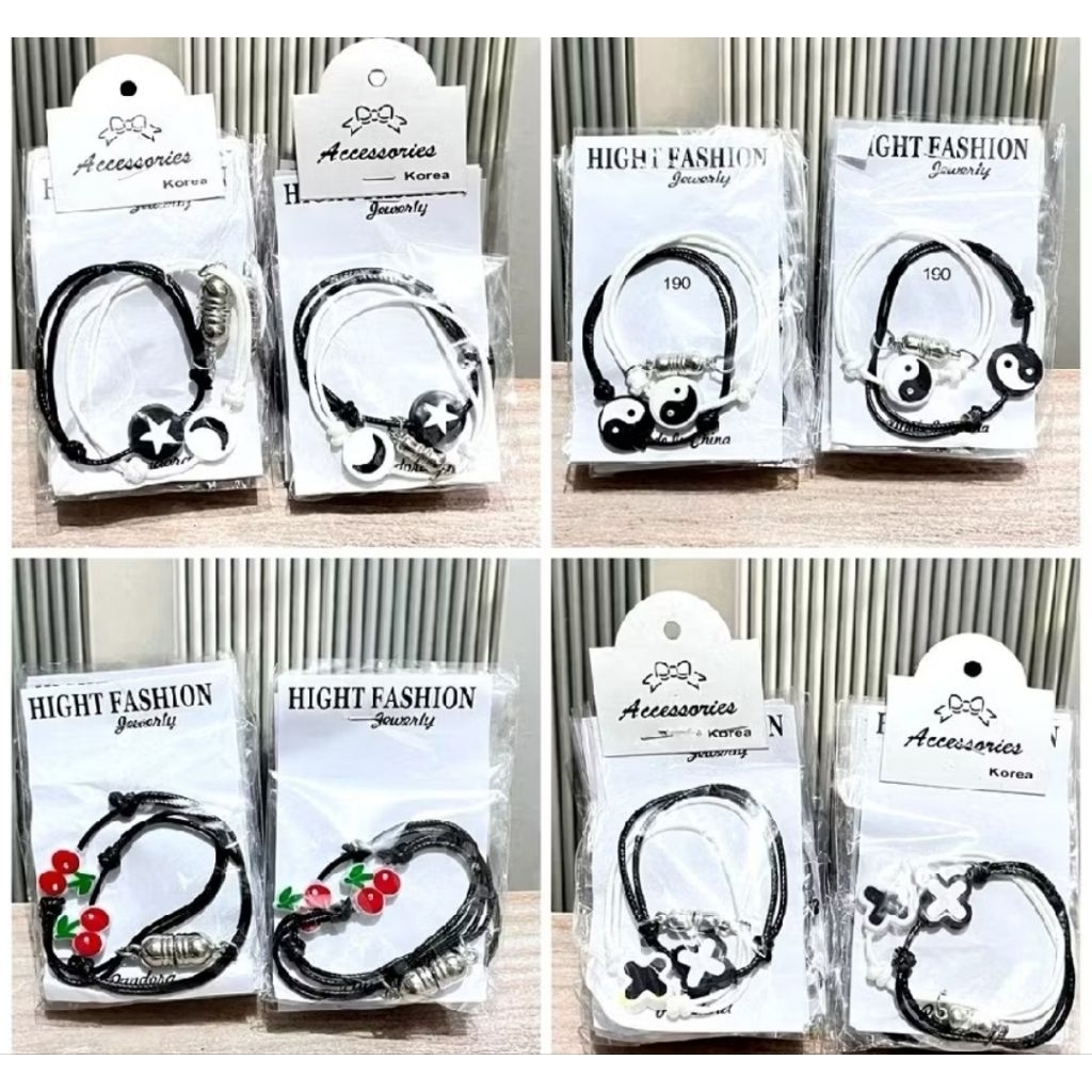 12 pcs Gelang Couple karet gelang 6 pasangan magnet