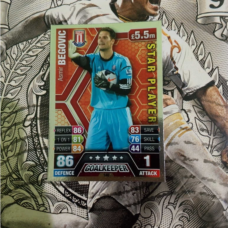 Kartu Bola Topps Match Attax 2013/14 Asmir Begović Stoke City Star Player