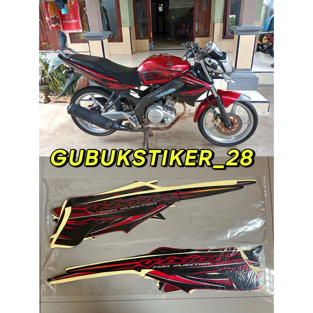 STRIPING STIKER LIS BODY MOTOR YAMAHA VIXION 2010 MERAH