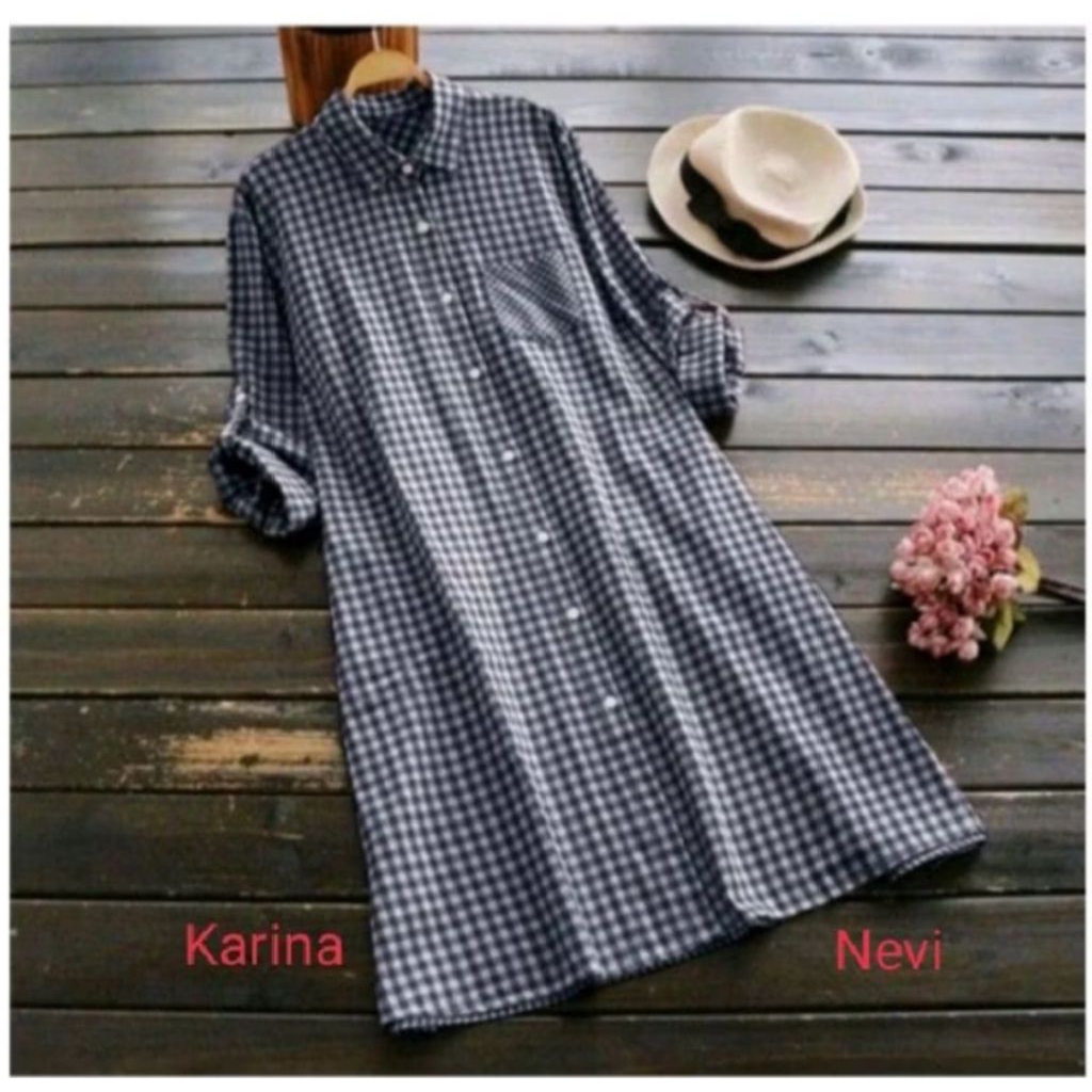 TUNIK TERBARU WANITA KEKINIAN TUNIK KATUN KOTAK KOTAK PREMIUM TUNIK WANITA TERMURAH SIZE S.M.L.XL.XX