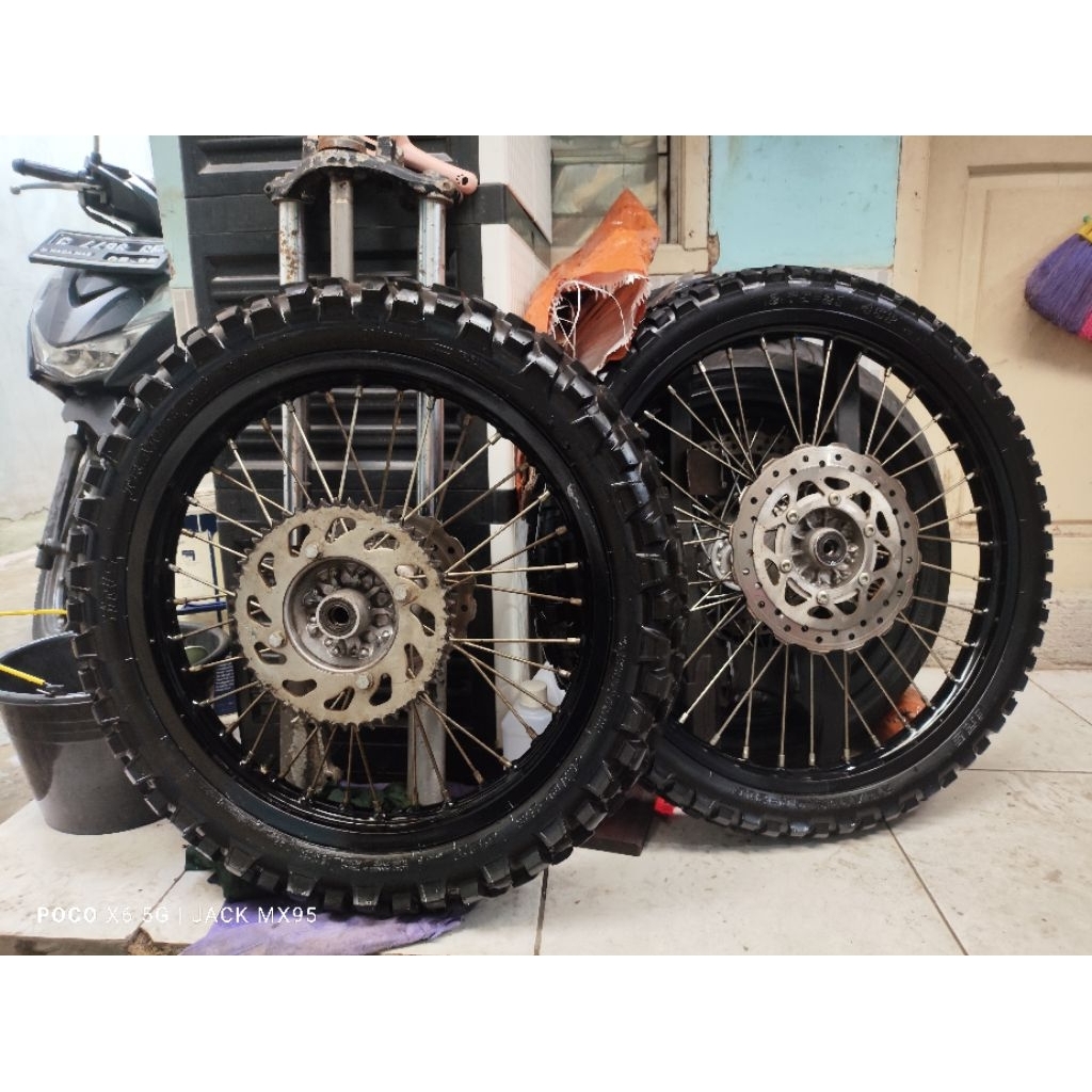 velg 18 21 original copotan klx bf se lengkap piringan cakram dan gier
