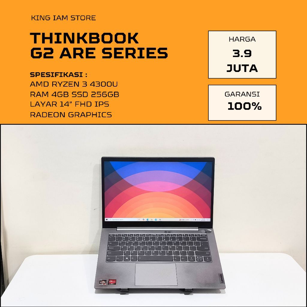 LENOVO THINKBOOK G2 ARE RYZEN 3 RAM 4GB SSD 256GB LAYAR FHD IPS