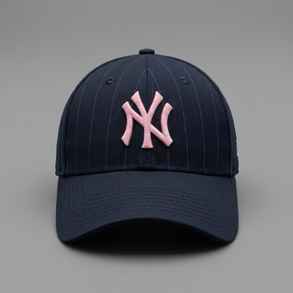 Topi MLB NEW YORK PINK LOGO Bordir Official Original