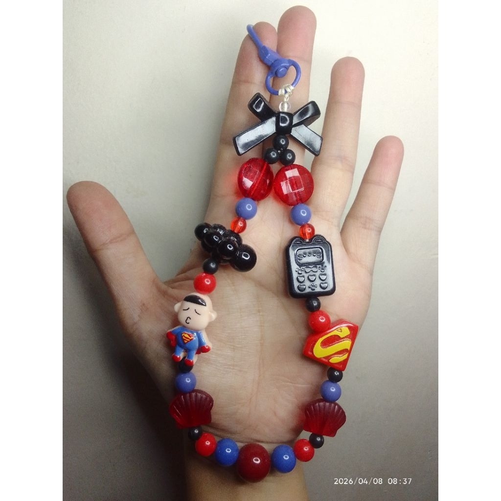 phone strap gantungan hp tema super hero clay resin tali giok dengan ring hook