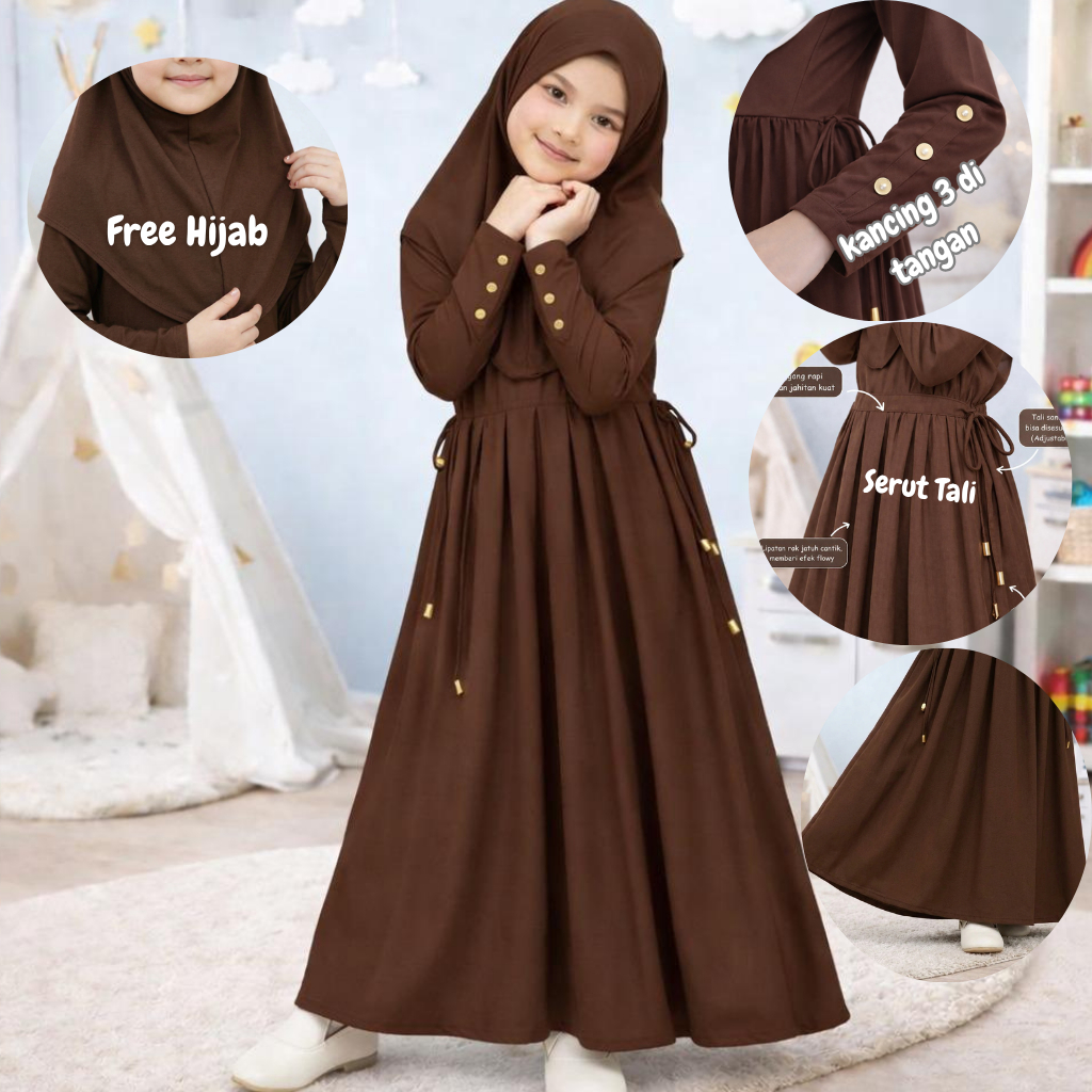 Gamis Anak Mewah Elegan Terbaru 2026 | Gamis Anak Mewah Dress Muslim Anak Premium Bahan Halus