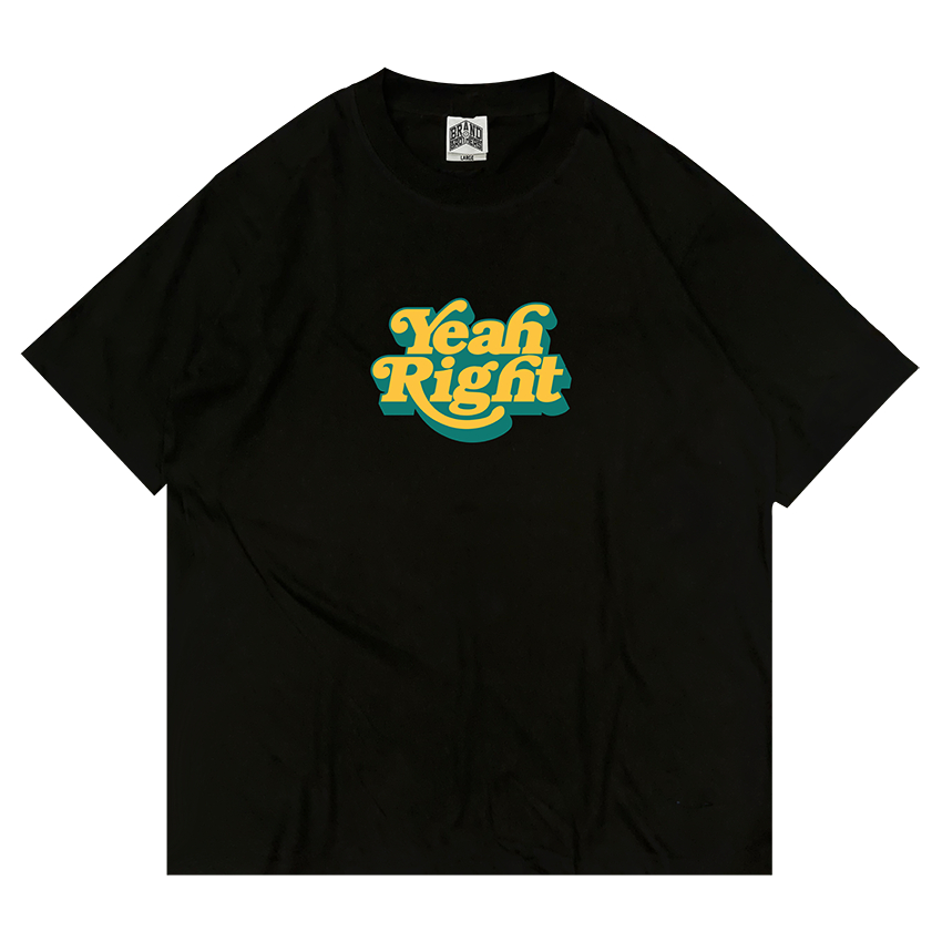 YEAH RIGHT Arata T shirt Black - Kaos Hitam Cotton Combed 24s Unisex