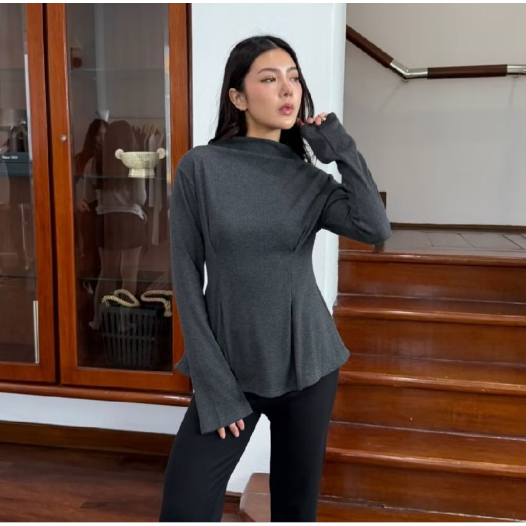 Atasan Wanita Chai Top - Babydoll Rajut Elegan dengan Bahan
