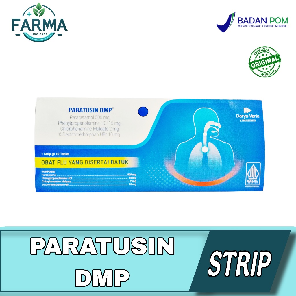 paratusin DMP strip (10 tablet) obat demam,batuk dan pilek
