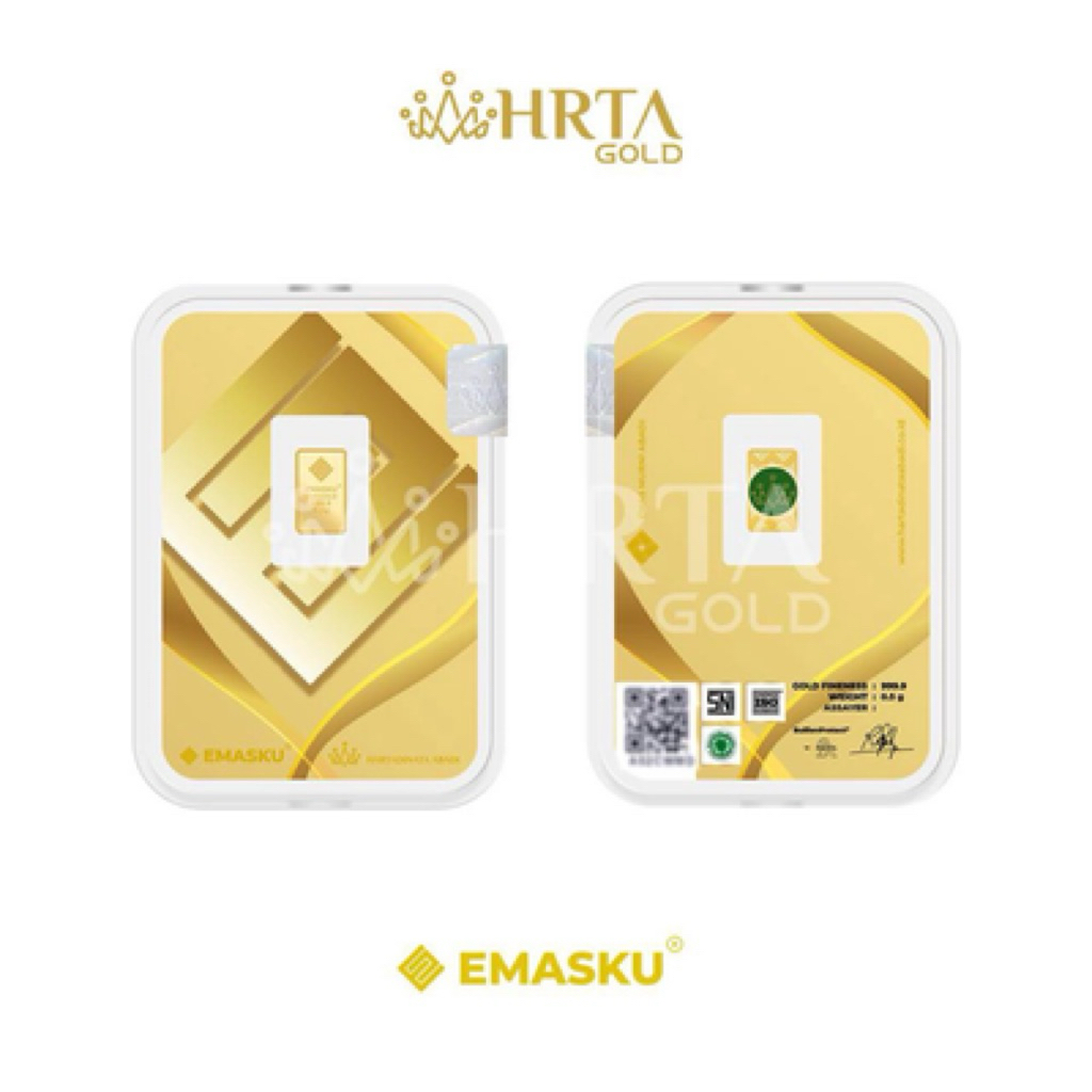 EMASKU HARTADINATA 0,5gr 0,5 gr 0.5gr 0.5 gr LOGAM MULIA 999,9 FINE GOLD 100% ORIGINAL