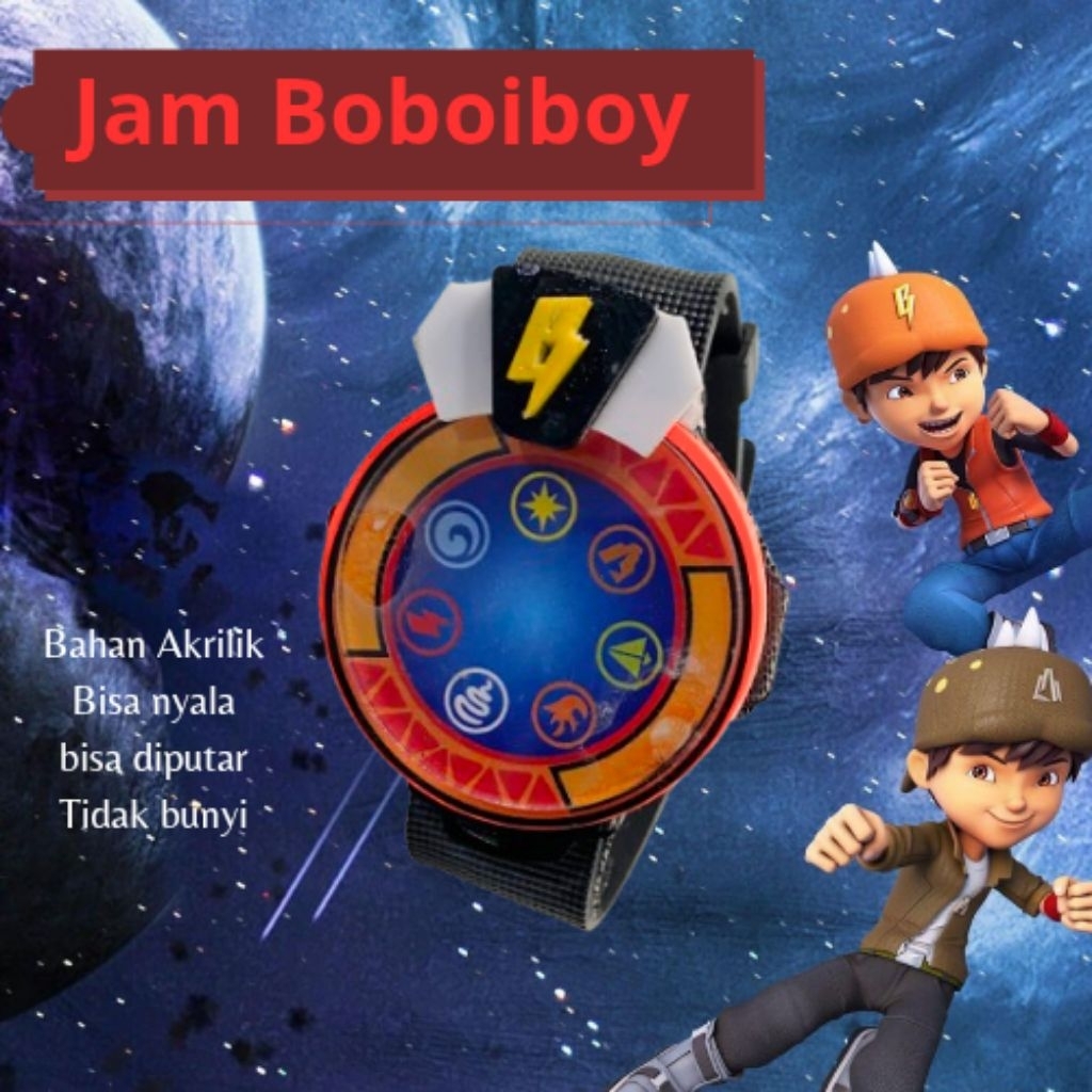 Bobiboy Jam kuasa Handmade Nyala led tidak bunyi Jam anak anak