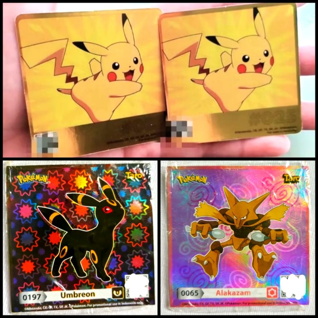 GOLD Pikachu Alakazam Umbreon Card Pokemon OREO TARO