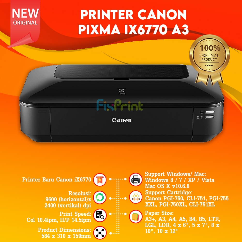Printer Canon PIXMA iX6770 ix 6770 New Printer A3 ix6770 / Printer A3 Wifi Canon iX6870