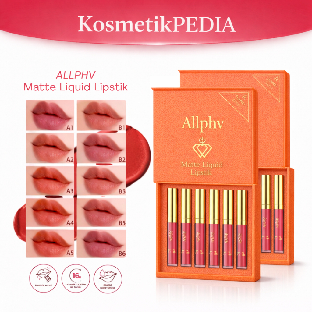 ALLPHV Lipstik Set Matte Lipstick Murah Lipstik Tahan Lama Anti Air Waterproof Matte Lip