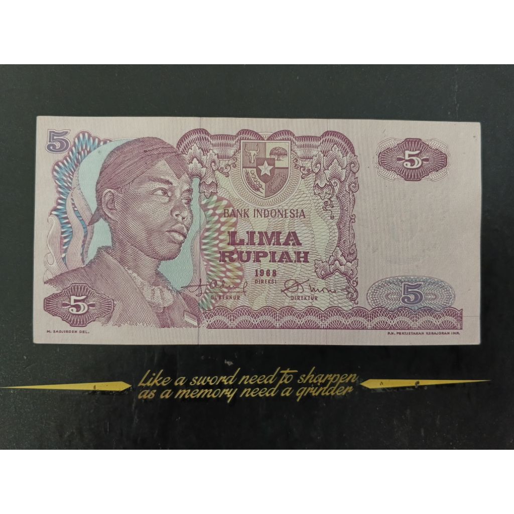 UANG KUNO 5 RUPIAH SUDIRMAN TAHUN 1968