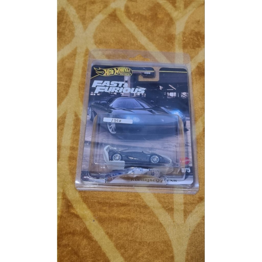 HotWheels Premium Fast and Furious Fast Five Koenigsegg CCXR Black (Card SNI) FREE Protektor